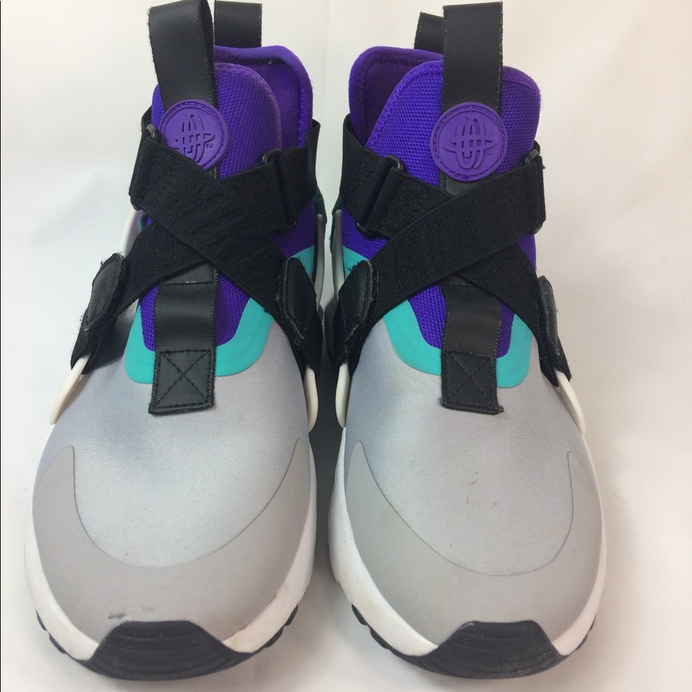 Nike Air Huarache City Size 8 Gray Purple Aqua